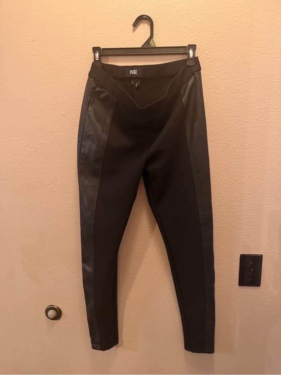 PAIGE Pants - PAIGE Black Faux Leather Paneled Leggings